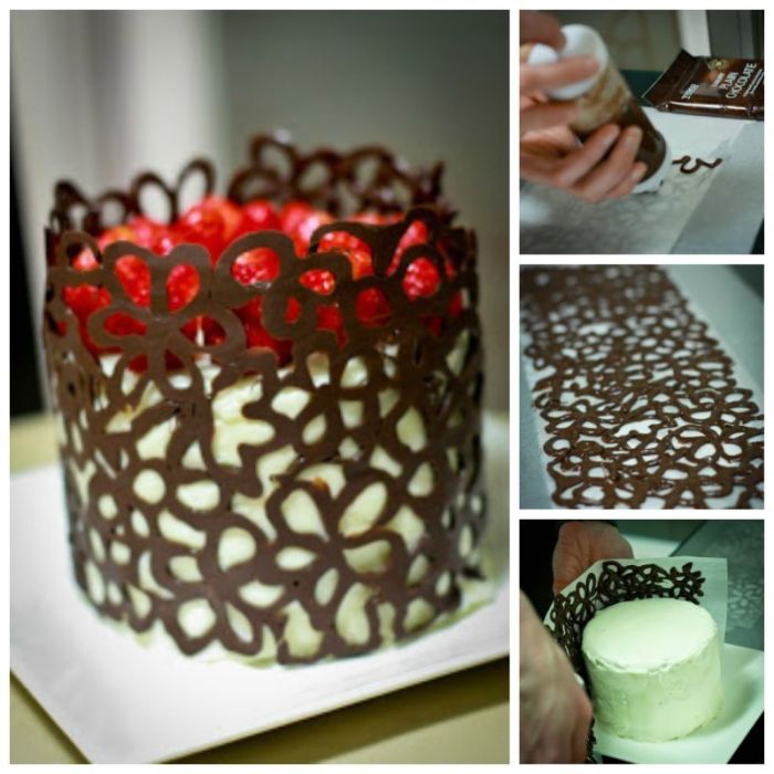 How to make chocolate lace decoration