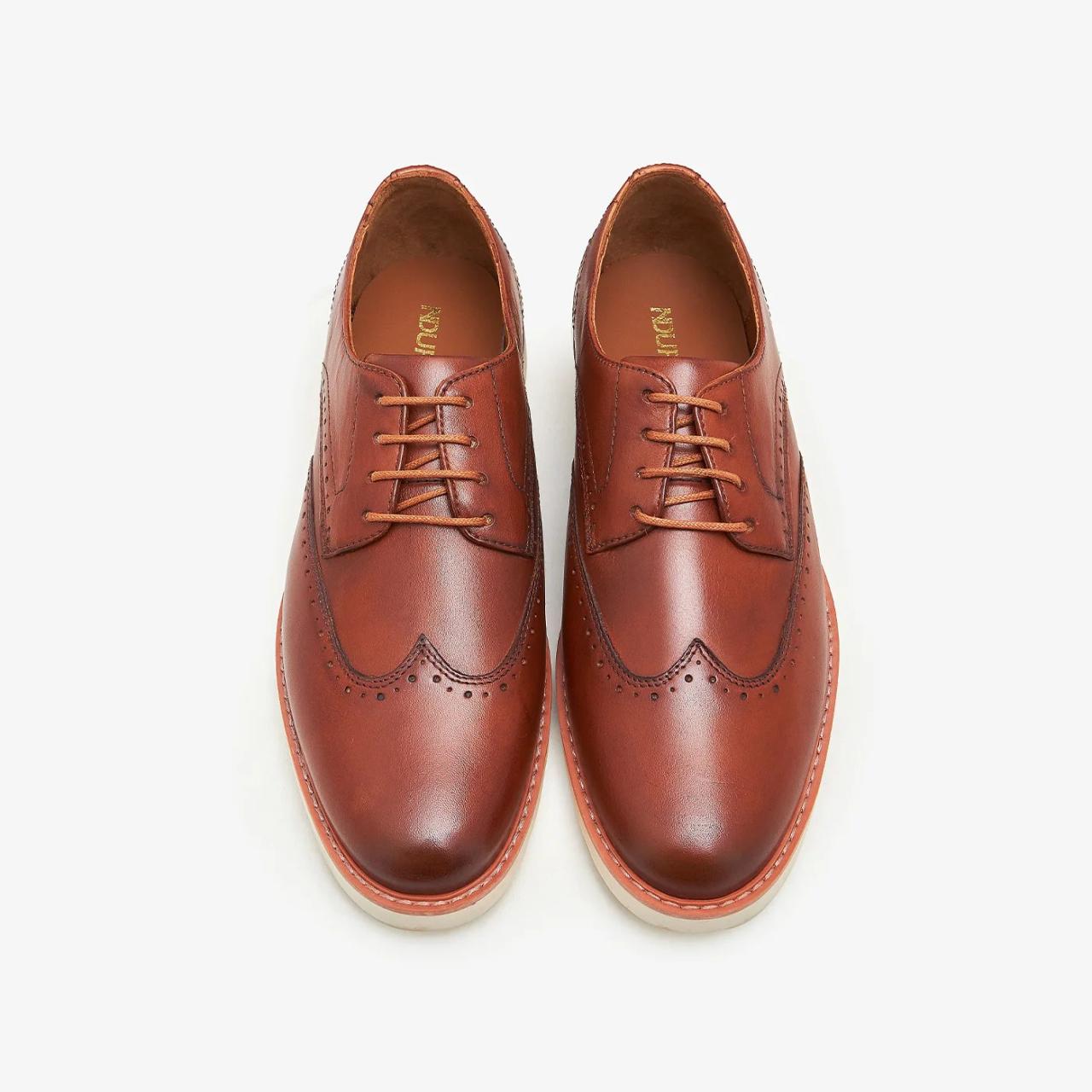 Tan men dress shoes