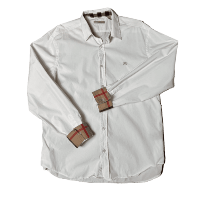 Burberry mens white dress shirt