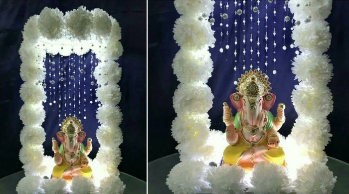 How to make flower decoration for ganpati